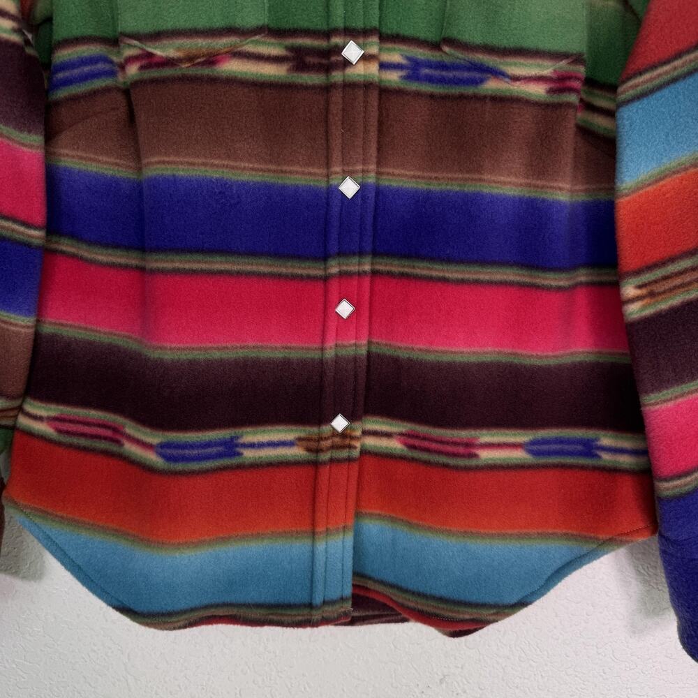 Rockmount Ranch Wear Shirt Womens Small Serape Stripe Fleece Western Snap USA - Picture 6 of 10